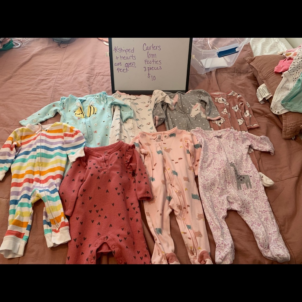 6 month girls footie bundle